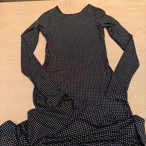 WeWoreWhat Black and Silver Sparkle Backless Formal Dress